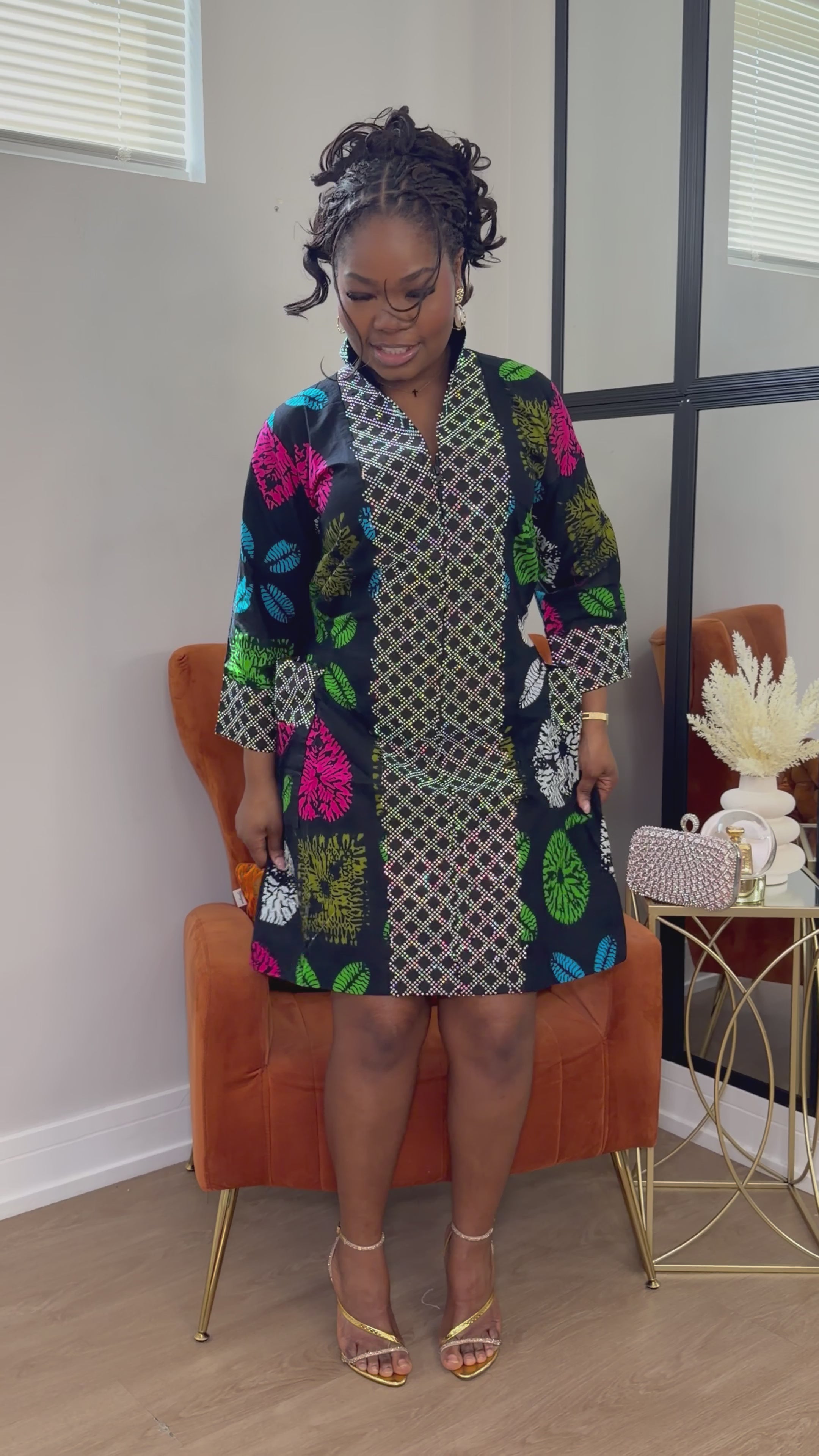 Adesua Print Mini Dress